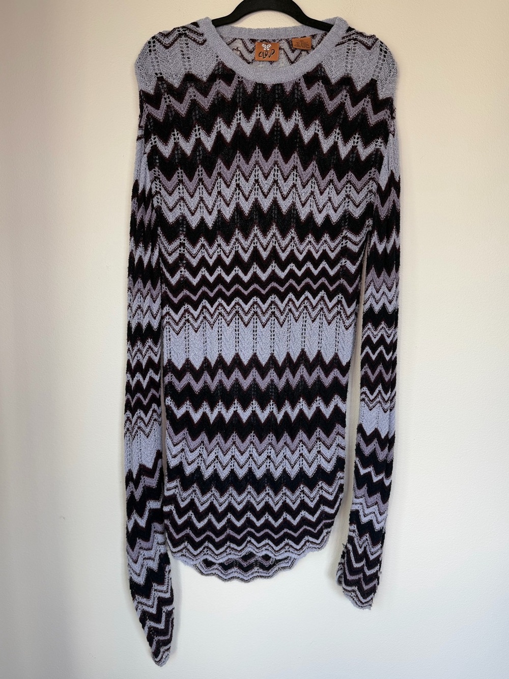 Vintage Cloud Long Striped Knit Sweater Dress Stretchy Chevron Whimsical Fairy